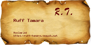 Ruff Tamara névjegykártya